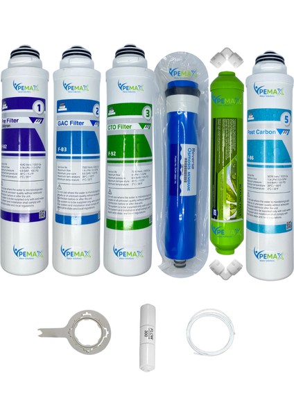 Pws Kapalı Kasa Su Arıtma Cihazlarına Tak Çevir 6 lı Reverse Osmosis Mebran Alkali+Tatlandırıcı