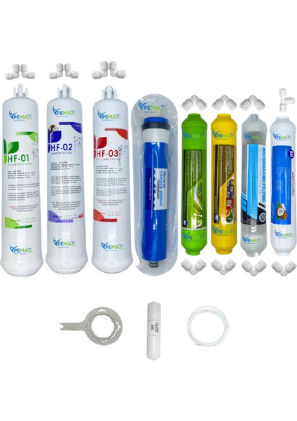 Pws Kapalı Kasa Su Arıtma Cihazı Hft 8li Reverse Osmosis Mebran Alkali+Mineral+Detox+Tatlandırıcı