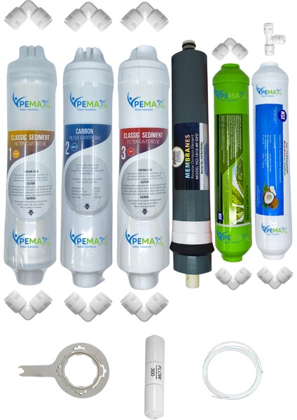 Pws Kapalı Kasa Su Arıtma Cihazlarına Uygun Eco 6 lı Platinium Mebran Alkali+Tatlandırıcı Set