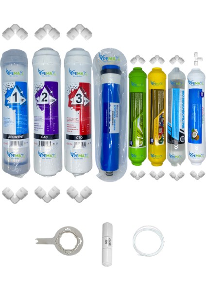 Pws Kapalı Kasa Su Arıtma Uygun Std 8li Reverse Osmosis Mebran Alkali+Mineral+Detox+Tatlandırıcı