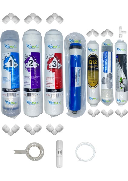 Pws Kapalı Kasa Su Arıtma Cihazı Std 7li Reverse Osmosis Mebran B12 Alkali+Şeffafmineral+Gümüş İyon
