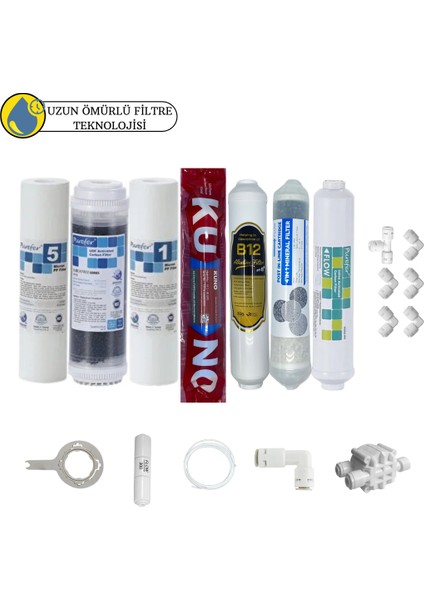 Purefer Açık Kasa Çift Sedimentli Sertifikalı 7li Lg Kuno Mebran 4lü Mineral+B12 Alkali