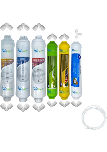 Pws Kapalı Kasa Su Arıtma Cihazlarına Uygun Eco 6 lı Mebransız Alkali +Mineral +Tatlandırıcı Set