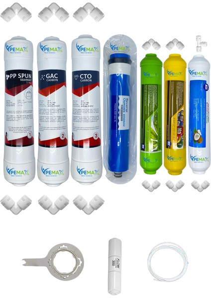 Pws Kapalı Kasa Su Arıtma Cihazlarına Ecomax 7li Reverse Osmosis Mebran Alkali+Mineral+Tatlandırıcı