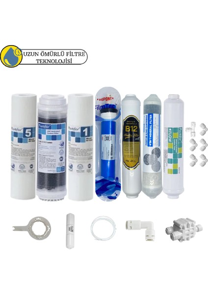 Purefer Açık Kasa Çift Sedimentli Sertifikalı 7li Filmtec Dupon Mebran 4lü Mineral+B12 Alkali
