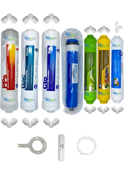 Pws Kapalı Kasa Su Arıtma Cihazlarına Stdmax 7li Reverse Osmosis Mebran Alkali+Mineral+Tatlandırıcı
