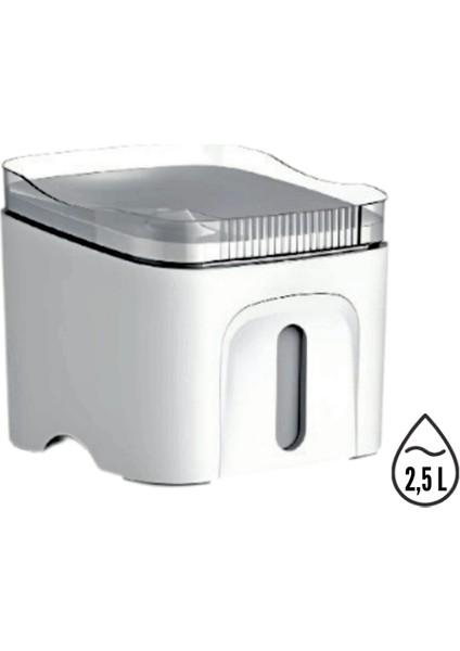 Pws Su Arıtmalı Kedi Köpek Su Pınarı 2,5litre Çift Filtreli Işıklı Su Seviyesi Ikaz Lambalı