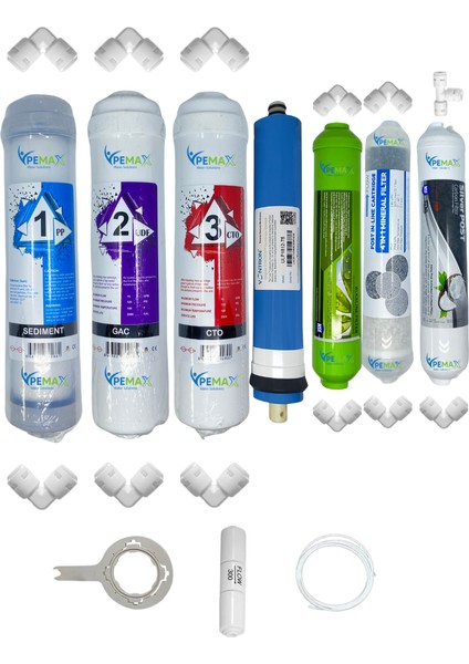 Pws Kapalı Kasa Su Arıtma Std 7li Vontron Mebran Alkali+Şeffaf Mineral+Gümüş İyon Tatlandırıcı