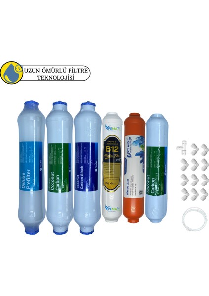 Fluxtek Kapalı Kasa Su Arıtma Cihazları Sertifikalı 6lı Pera Water Mineral+B12 Alkali Mebransız