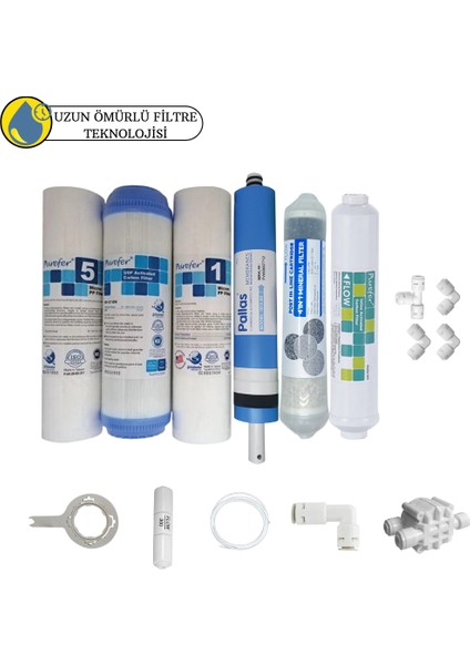 Purefer Açık Kasa Çift Sedimentli Sertifikalı 6 lı Pallas Mebran Şeffaf 4lü Mineral