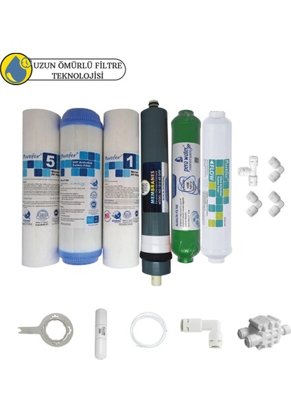 Purefer Açık Kasa Çift Sedimentli Sertifikalı 6 lı Platinium Mebran Alkalili
