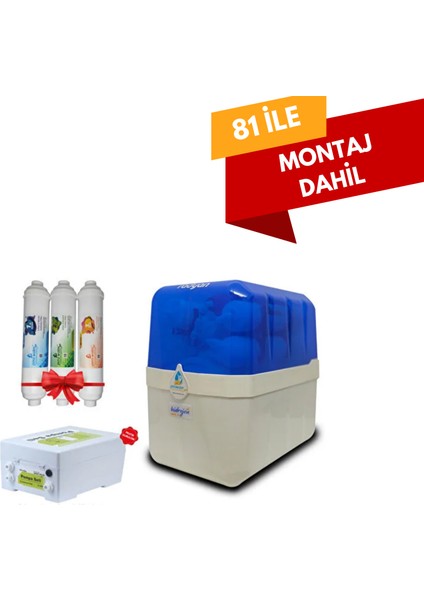 Radyan 6 Aşama Canlı Su Hidrojen+Mineral+Alkali Antibakteriyel Su Arıtma Cihazı Pompalı