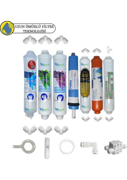 Pws Kapalı Kasa Su Arıtma Cihazı Uygun Sertifikalı 7lı Pallas Mebran Purefer+B12 Alkali+Mineral Set