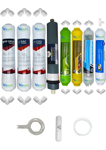 Pws Kapalı Kasa Su Arıtma Cihazlarına Ecomax 8li Platinium Mebran Alkali+Mineral+Detox+Tatlandırıcı