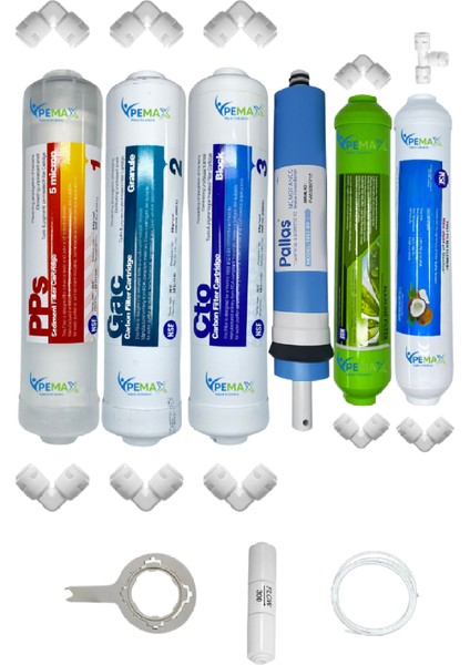 Pws Kapalı Kasa Su Arıtma Cihazlarına Stdmax 6 lı Pallas Mebran Alkali+Tatlandırıcı
