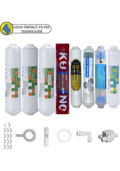 Purefer Kapalı Kasa Su Arıtma Sertifikalı 8l IB12 Alkali+Detox+ Lgkuno Mebran 4lü Mineral