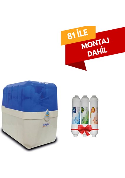 Radyan 6 Aşama Canlı Su Hidrojen+Mineral+Alkali Antibakteriyel Su Arıtma Cihazı Pompasız