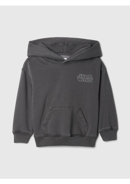 Erkek Bebek Siyah Vintage Soft Star Wars Grafikli Fleece Sweatshirt modelleri