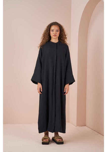 Ferace Müslin Elbise Siyah