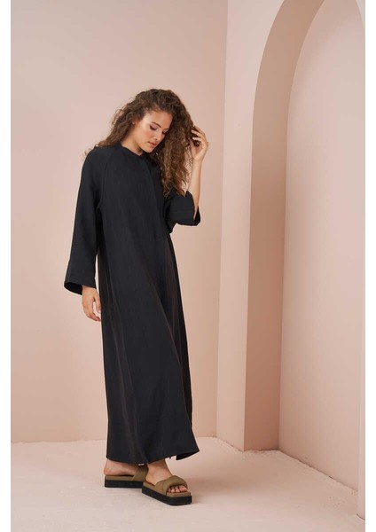 Ferace Müslin Elbise Siyah fırsatları