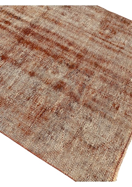 El Dokuma Eskitme Vintage 100 x 160 Turuncu Yün Dekoratif Halı indirimleri