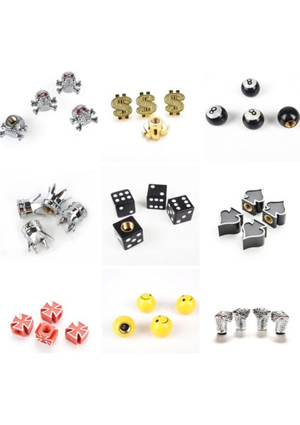 No.9 Tarzı 4 Adet Çok Bisiklet Lastiği Valf Kapakları Zar Topu Yıldız Taç Şekli Bisiklet Lastiği Tekerlek Kök Hava Valfi Kapağı Oto Kamyon Hava Geçirmez Kapaklar (Yurt Dışından) modelleri