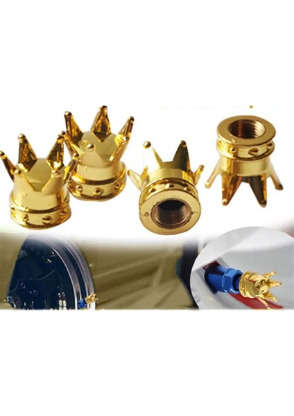 B Tarzı 4 Adet Evrensel Altın Taç Araba Kamyon Bisiklet Lastiği Hava Valfi Kök Kapakları Kings Crown Lastik Lastik Tekerlek Kök Valfi Hava Toz Kapağı Kapakları (Yurt Dışından) fırsatları