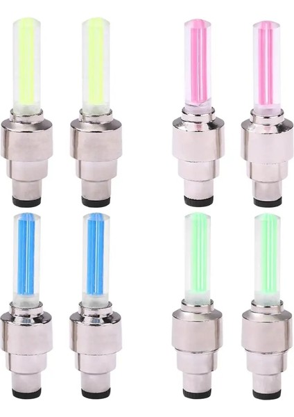 Yeşil Stil 2 Adet Mtb Bisiklet Tekerlek Lastik Vana Kapakları Glow Plastik + Metal Çubuk Işık Dağ Bisikleti Bisiklet Lastiği LED Neon Lamba Yeşil (Yurt Dışından) fiyatları