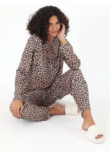 Kadın Uzun Kollu Baskılı Pijama Takımı indirimleri