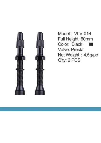 SIYAH-60MM Tarzı Yol Mtb Bisiklet Tubeless Lastikler Için 1 Pair Presta Vana Pirinç Çekirdek Alaşım Kök Tubeless Mastik Vana Kapağı (Yurt Dışından)