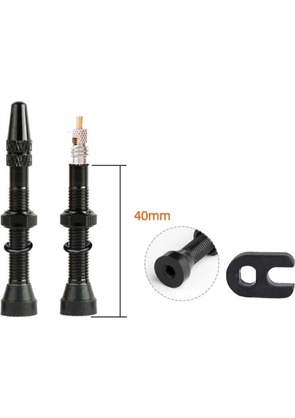 Siyah Stil Zezzo® mm Bisiklet Alaşımlı Valf Çekirdeği Fv Presta Tubeless Lastik Valf Yol Bisikleti Mtb Nipel Wtool Alaşımlı Valf Kapağı (Yurt Dışından)