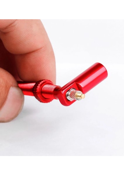 Kırmızı Stil Bisiklet Tubeless Lastik Valf Alüminyum Alaşımlı Fransız Valf Kapağı Kapağı Valf Çekirdeği Temizleme Aracı ile Bisiklet Presta Valf Kök Kapağı (Yurt Dışından) fırsatları