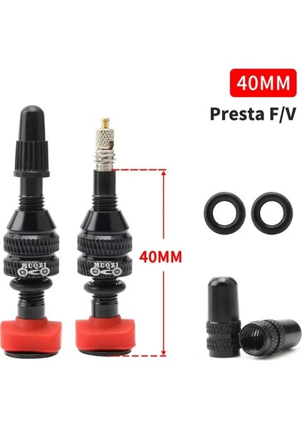 40MM Siyah Stil Muqzı Bisiklet Presta Tubeless Hava Valfi Tubeless Tekerlek Lastik Fv Valf Mtb Yol Bisiklet Lastik Parçaları Wtool (Yurt Dışından)