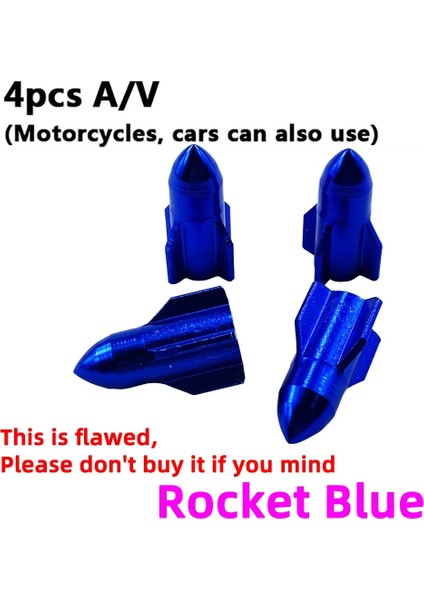 4 Kusurlu Roket Mavisi Stili 4 Adet Tekerlek Lastiği Kaplı Araba Motolet Kamyon Evrensel Tüp Lastik Av Sv Ameri Hava Valfi Kapağı Toz Geçirmez 10 Renk (Yurt Dışından)
