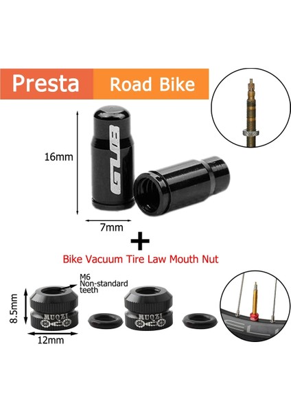 Presta Set Stili Için Siyah 2 Adet Alüminyum Bisiklet Lastiği Valf Kapağı Schraderpresta Lastik Valf Koruyucu Ultralight Dağ Yol Bisikleti Valf Kapağı Mtb Aksesuarı (Yurt Dışından)