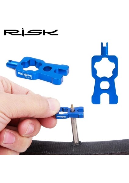 2 Adet Vana Kapağı-Mavi Tarzı Rısk 4'ü 1 Arada Bisiklet Valfi Göbek Anahtarı ve 2 Presta Lastik Valf Kapakları Seti Yol Bisikleti Valf Kurulumu Kaldırma Taşınabilir Onarım Aracı (Yurt Dışından)