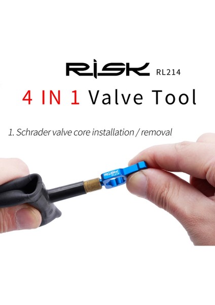 2 Adet Vana Kapağı-Mavi Tarzı Rısk 4'ü 1 Arada Bisiklet Valfi Göbek Anahtarı ve 2 Presta Lastik Valf Kapakları Seti Yol Bisikleti Valf Kurulumu Kaldırma Taşınabilir Onarım Aracı (Yurt Dışından)