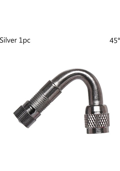 Gümüş 45 Tarzı 1 Adet Derece Açı Pirinç Hava Lastik Vana Kök Uzatma Adaptörü ile Araba Kamyon Motosiklet Bisiklet Bisiklet Aksesuarları (Yurt Dışından)