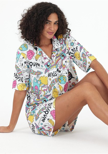Kadın Yazlık Kısa Kollu Pijama Takımı fırsatları
