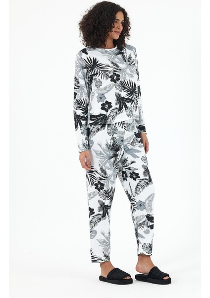 Kadın Uzun Kollu Baskılı Pijama Takımı fırsatları