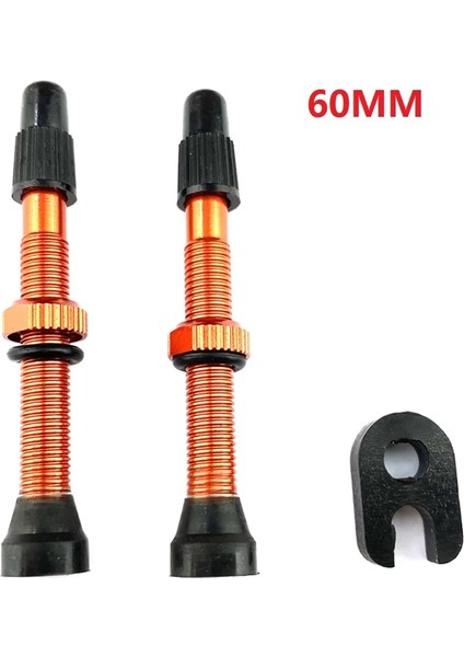 Turuncu 60MM Tarzı Et Bisiklet mm Uyumlu Yol Için Valf Mtb Bisiklet Tubeless Lastikler Pirinç Çekirdek Alaşım Kök Tubeless Mastik (Yurt Dışından)