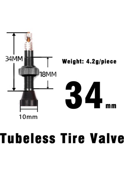 34MM Tarzı Blooke Tubeless Lastik Vana Mtb Yol Bisikleti Için Alüminyum Alaşımlı Lastik Vana Bisiklet Aksesuarları (Yurt Dışından)