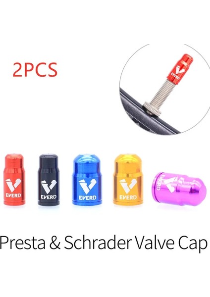 Schrader Stili Için Mavi 2 Adet Ultralight Dağ Yol Bisikleti Lastik Kapağı Schraderpresta Lastik Vana Koruyucu Alüminyum Bisiklet Lastiği Vana Kapağı Mtb Aksesuarları (Yurt Dışından)