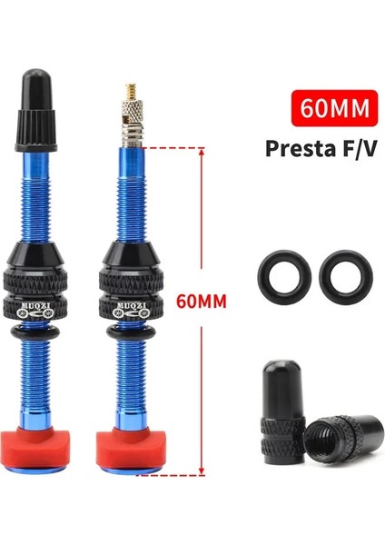 60MM Mavi Stil Muqzı Bisiklet Tubeless Lastik Fv Presta Vana Mtb Yol Bisikleti Tubeless Jant C Alaşımlı Nipel Pirinç Çekirdek Vana Aracı (Yurt Dışından)