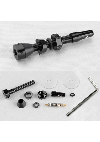 VF60G Siyah A Stili 2 Adet Deemount Bisiklet Tubeless Karbon Jant Presta Vanalar mm Fv Nipel Pirinç Çekirdek C Işlenmiş Eloksallı Wtool (Yurt Dışından)