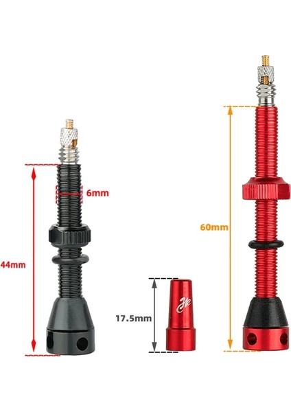 VF60G Siyah A Stili 2 Adet Deemount Bisiklet Tubeless Karbon Jant Presta Vanalar mm Fv Nipel Pirinç Çekirdek C Işlenmiş Eloksallı Wtool (Yurt Dışından)