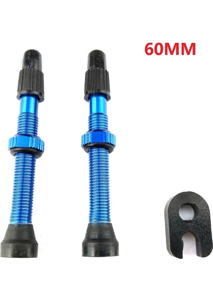 Mavi 60MM Tarzı Et Bisiklet mm Uyumlu Yol Için Valf Mtb Bisiklet Tubeless Lastikler Pirinç Çekirdek Alaşım Kök Tubeless Mastik (Yurt Dışından)