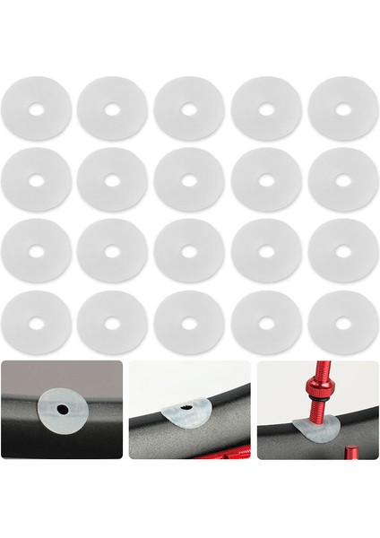 Fv Etiketler 20 Adet Tarzı Deemount Valf Montaj Parçaları Jant Koruma Etiketi Schrader Presta Nozul Uygulanabilir Ped Tubeless Nipel Contası (Yurt Dışından)