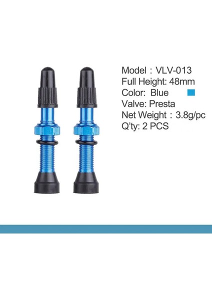 MAVI-48MM Tarzı Yol Mtb Bisiklet Tubeless Lastikler Için 1 Pair Presta Vana Pirinç Çekirdek Alaşım Kök Tubeless Mastik Vana Kapağı (Yurt Dışından)
