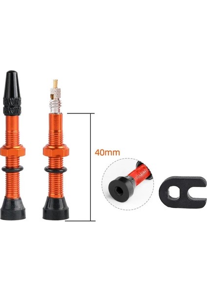 Turuncu Tarzı Zezzo® mm Bisiklet Alaşımlı Valf Çekirdeği Fv Presta Tubeless Lastik Valf Yol Bisikleti Mtb Nipel Wtool Alaşımlı Valf Kapağı (Yurt Dışından)